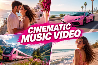 create cinematic 4k music video lyric video animated lyric for your song