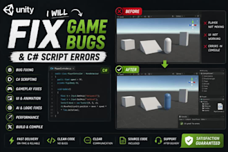 fix unity game bugs and c sharp script errors