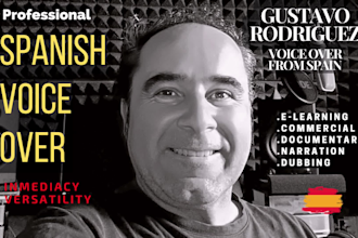 record a professional spanish male voice over 24h