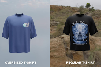 create 3d rotating clothing tshirt animation mockup video