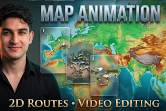 create cinematic 2d map animation for youtube documentaries