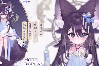 3d vtuber character, avater anime ,chibi  3d rigging, vroid for vtuber debut