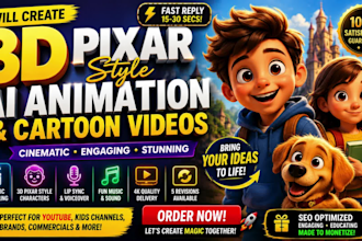 3d pixar style kids learning videos, educational cartoons, and animated nursery