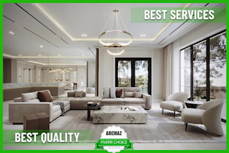 do a stunning 3d interior design with realistic 3d rendering