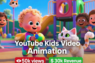 create 2d and 3d kids animation, nursery rhymes, and youtube kids videos