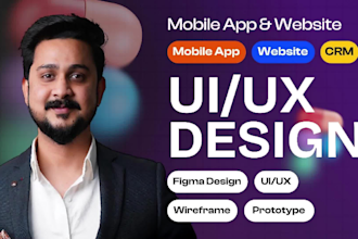 design clean mobile app UI UX mockup wireframe prototype and website UI in figma