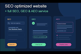 create SEO optimized website with GEO aeo and ai overview ranking