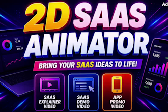 create saas animation, software explainer video, app demo vid, product explainer