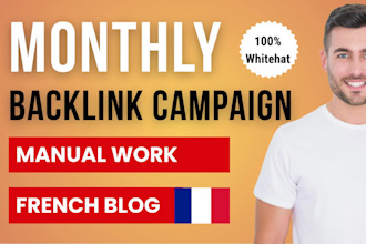 run monthly french backlink campaigns with SEO reporting