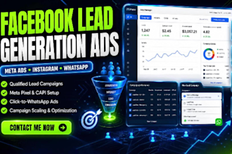 run facebook lead generation ads for gym,dental, roofing, insta ads,whatsapp ads