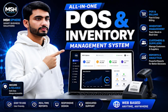 create custom inventory management, pos, CRM and erp software