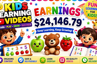 create kids learning videos, 2d or 3d animation, kids videos and nursery rhymes