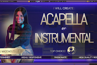 remove vocals to create acapella or karaoke instrumental