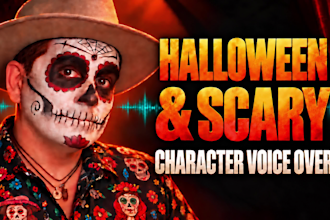 do a halloween scary character animation game male voice over