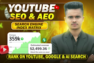 be your youtube SEO expert for video ranking and channel growth