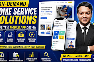 design plumbing handyman electrician home cleaning website and mobile app uiux