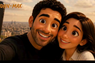 create 3d ai proposal video, pixar style love story or anniversary video