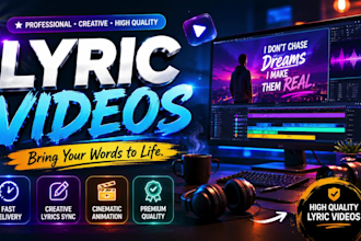 create a professional animated lyrics video for your country music or pop song