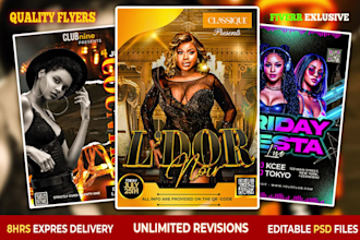 design stunning nightclub, dj,event, church and party flyers
