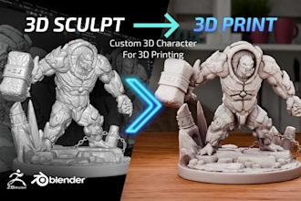sculpt 3d characters for 3d printing and action figures