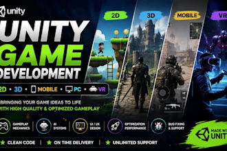 develop 2d 3d games in unity for PC VR steam