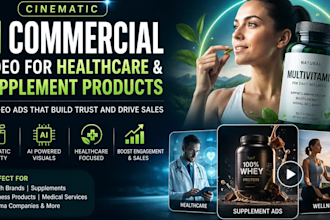 create ai commercial video healthcare and supplement product ads ai video advert
