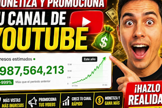 promocionar y  monetizar canales y videos de youtube para ganar dinero