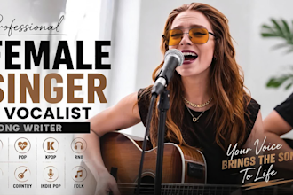 female pop singer, songwriter, country female singer, rnb, custom love song