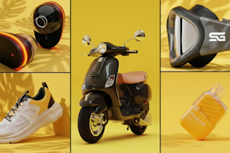 do 3d product modeling, 3d product rendering and 3d product animation