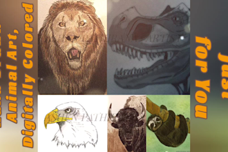 create custom original digital animal illustrations