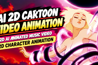 do ai 2d cartoon video animation, 2d ai animated music video, 2d animation