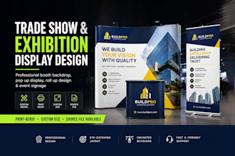 design trade show banner and exhibition booth backdrop