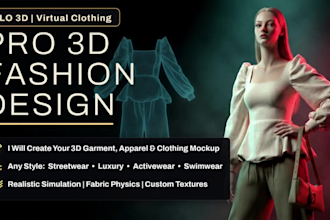 do 3d garment design and 3d clothing animation in clo3d