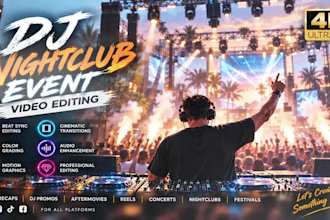 edit dj night club, music recaps, parties, concerts, and party promo videos