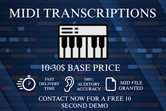 transcribe your song or audio to midi
