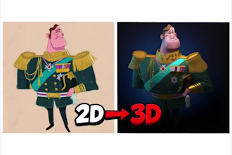 sculpt stylized 3d character model for 3d printing and game