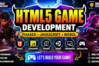 develop html game, browser game with phaser, javascript game, webgl game