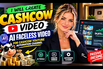 create cashcow video , cashcow youtube automation channel, faceless video