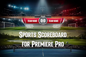 create editable sports scoreboard mogrt for premiere pro