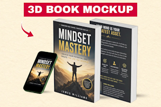create realistic 3d book mockup and ebook cover mockup