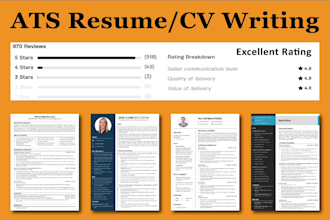 provide resume writing, CV, cover letter and linkedin optimization