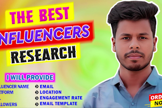 find best influencers, influencer research, list and outreach them