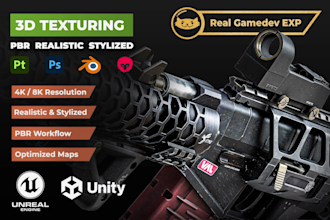 do realistic pbr or stylized 3d texturing for game assets