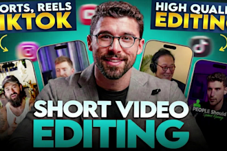 professionally edit instagram reels, youtube shorts and tiktok videos