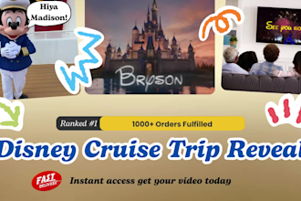 create a custom disney cruise trip reveal video in the voice of mickey mouse