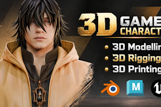 do professional 3d game character modeling and 3d rigging