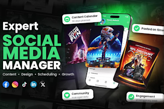 be your monthly social media marketing manager and content creator