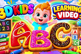do 3d cartoon kids animation, educational video and 3d kids video editing