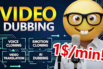 translate, ai dub, voice over videos with voice clone into english or chinese
