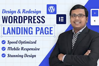 redesign wordpress landing page, elementor custom page wordpress speed optimize